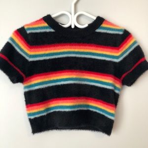 Fuzzy rainbow crop top🌈